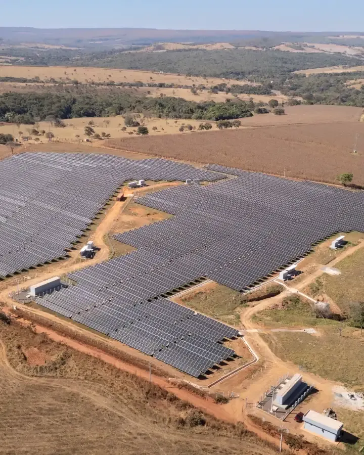 Usina solar do Grupo BC Energia vista do alto